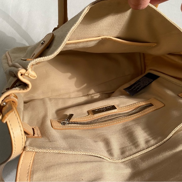 Sam Edelman Sylvia Leather & Jute Cotton Blend Convertible Satchel Tote - Picture 11 of 14